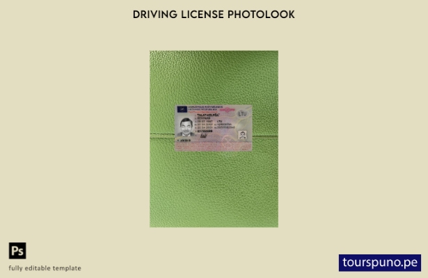 listo para imprimir licencia de conducir de Lituania presente plantilla frontal 